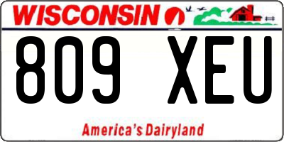 WI license plate 809XEU