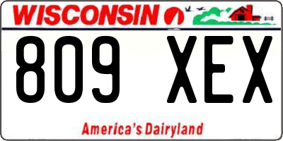 WI license plate 809XEX