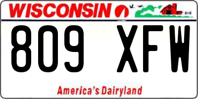 WI license plate 809XFW