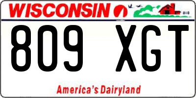 WI license plate 809XGT