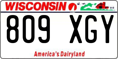 WI license plate 809XGY
