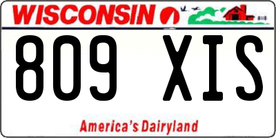 WI license plate 809XIS