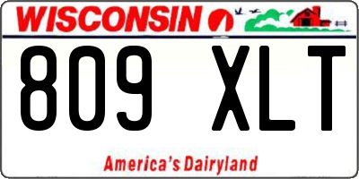 WI license plate 809XLT
