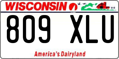 WI license plate 809XLU