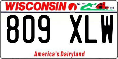 WI license plate 809XLW