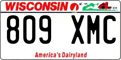 WI license plate 809XMC