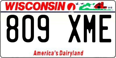 WI license plate 809XME