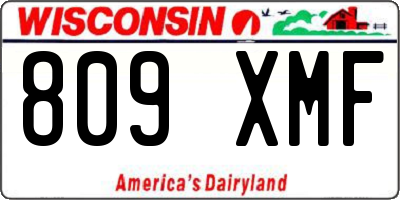 WI license plate 809XMF