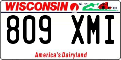 WI license plate 809XMI