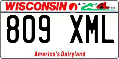 WI license plate 809XML