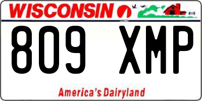 WI license plate 809XMP