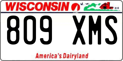 WI license plate 809XMS