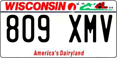 WI license plate 809XMV