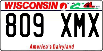 WI license plate 809XMX
