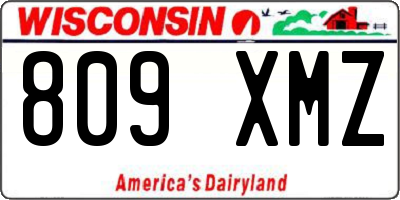 WI license plate 809XMZ