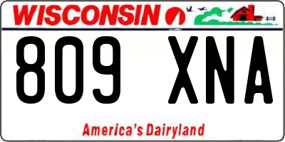 WI license plate 809XNA
