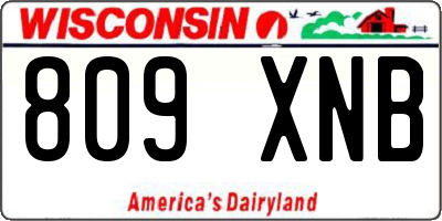 WI license plate 809XNB
