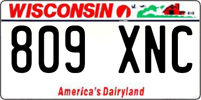 WI license plate 809XNC