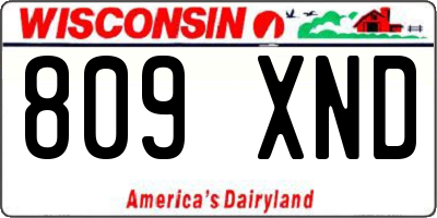 WI license plate 809XND