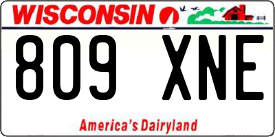 WI license plate 809XNE
