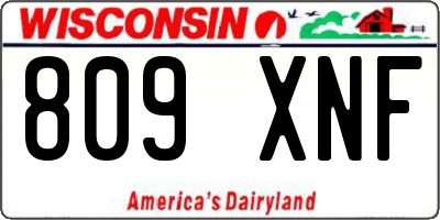 WI license plate 809XNF