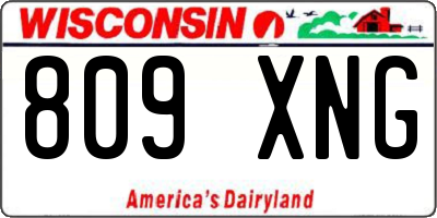 WI license plate 809XNG