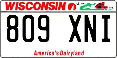 WI license plate 809XNI