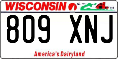 WI license plate 809XNJ