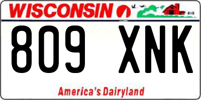 WI license plate 809XNK