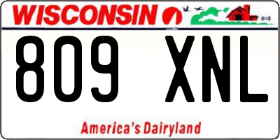 WI license plate 809XNL