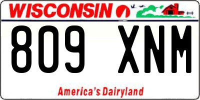 WI license plate 809XNM