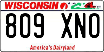 WI license plate 809XNO