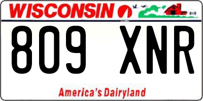 WI license plate 809XNR