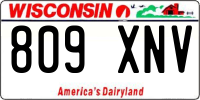 WI license plate 809XNV