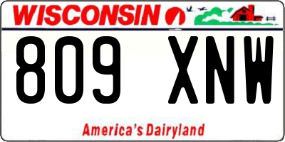 WI license plate 809XNW