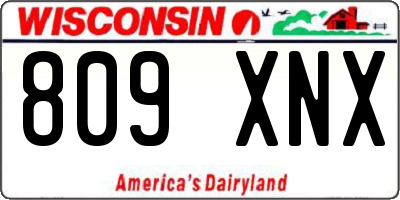 WI license plate 809XNX