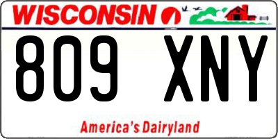 WI license plate 809XNY