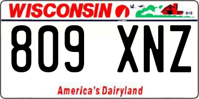 WI license plate 809XNZ