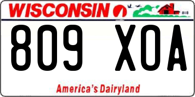 WI license plate 809XOA