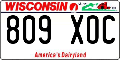 WI license plate 809XOC