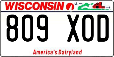 WI license plate 809XOD
