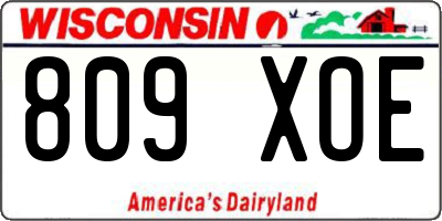 WI license plate 809XOE