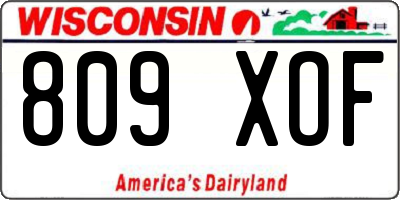 WI license plate 809XOF