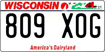 WI license plate 809XOG