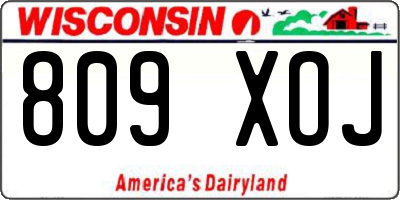 WI license plate 809XOJ