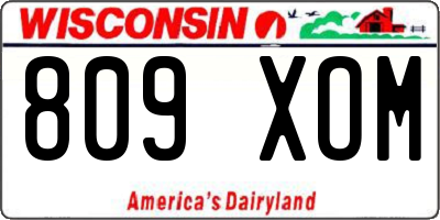 WI license plate 809XOM