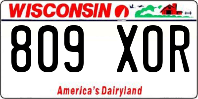 WI license plate 809XOR