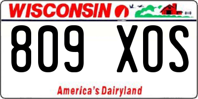 WI license plate 809XOS
