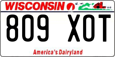 WI license plate 809XOT