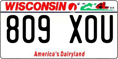 WI license plate 809XOU